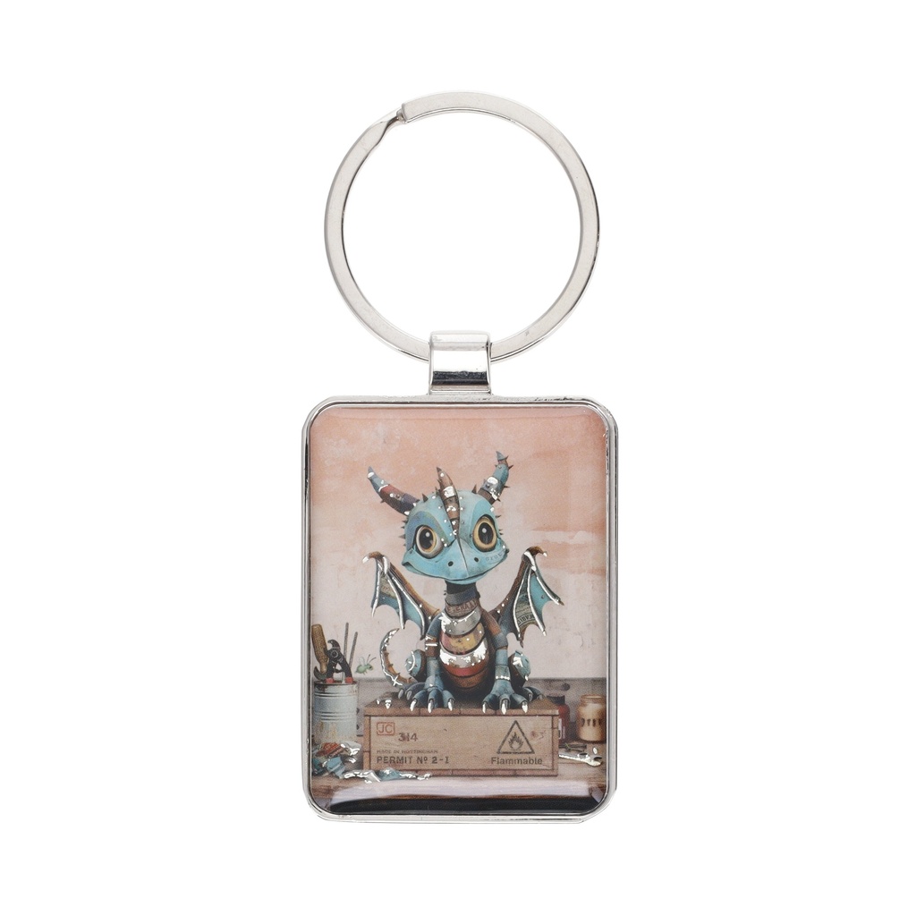 PORTE CLE RECTANGLE SCRAPS DRAGON