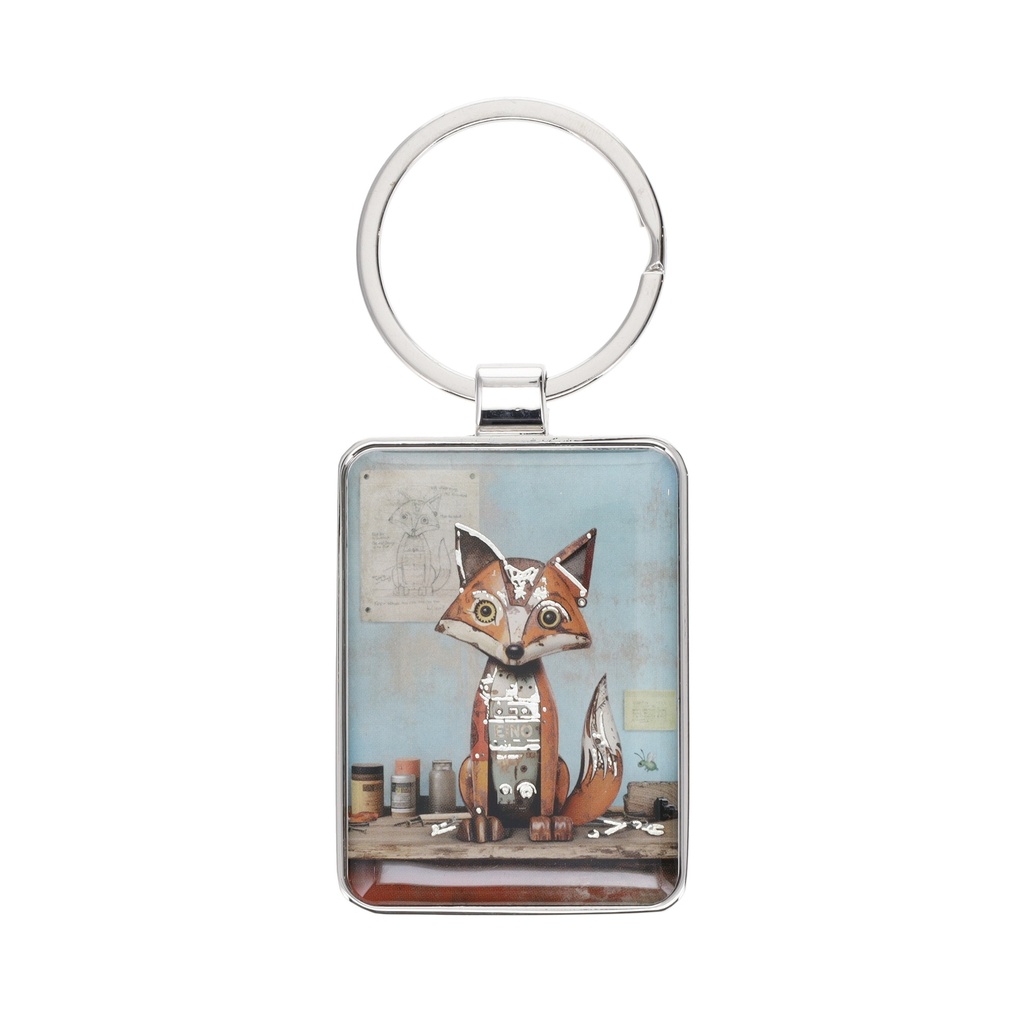PORTE CLE RECTANGLE SCRAPS RENARD