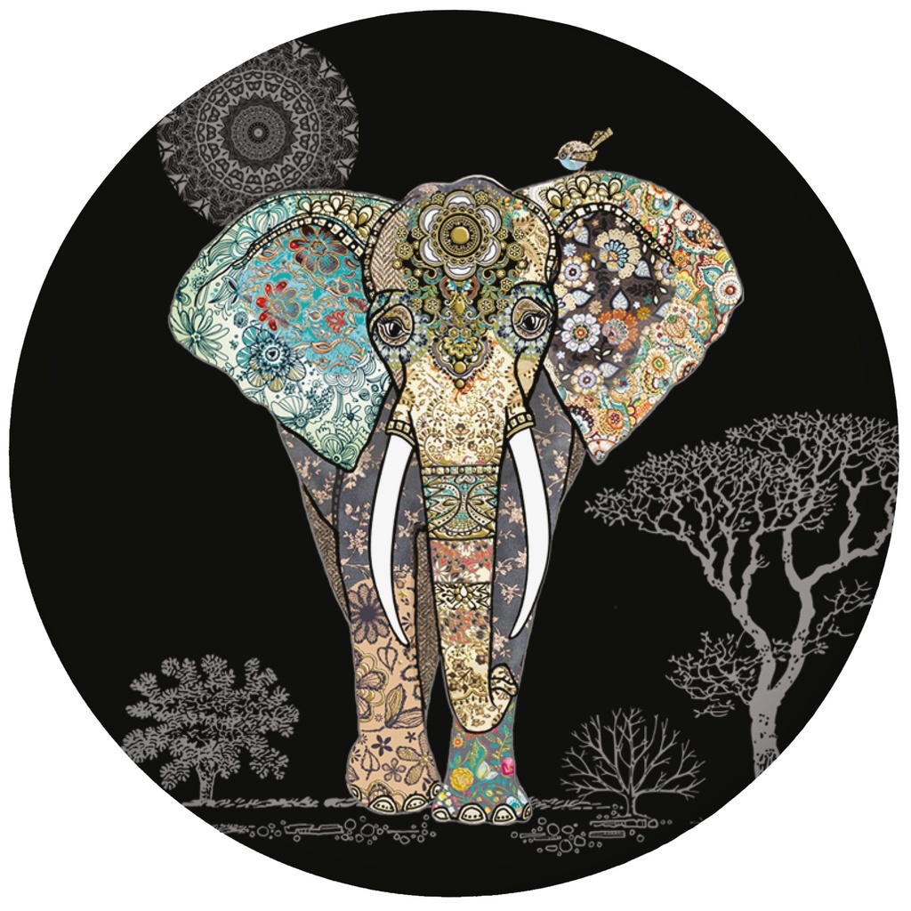 MAGNET ROND BUG ART JEWELS ELEPHANT