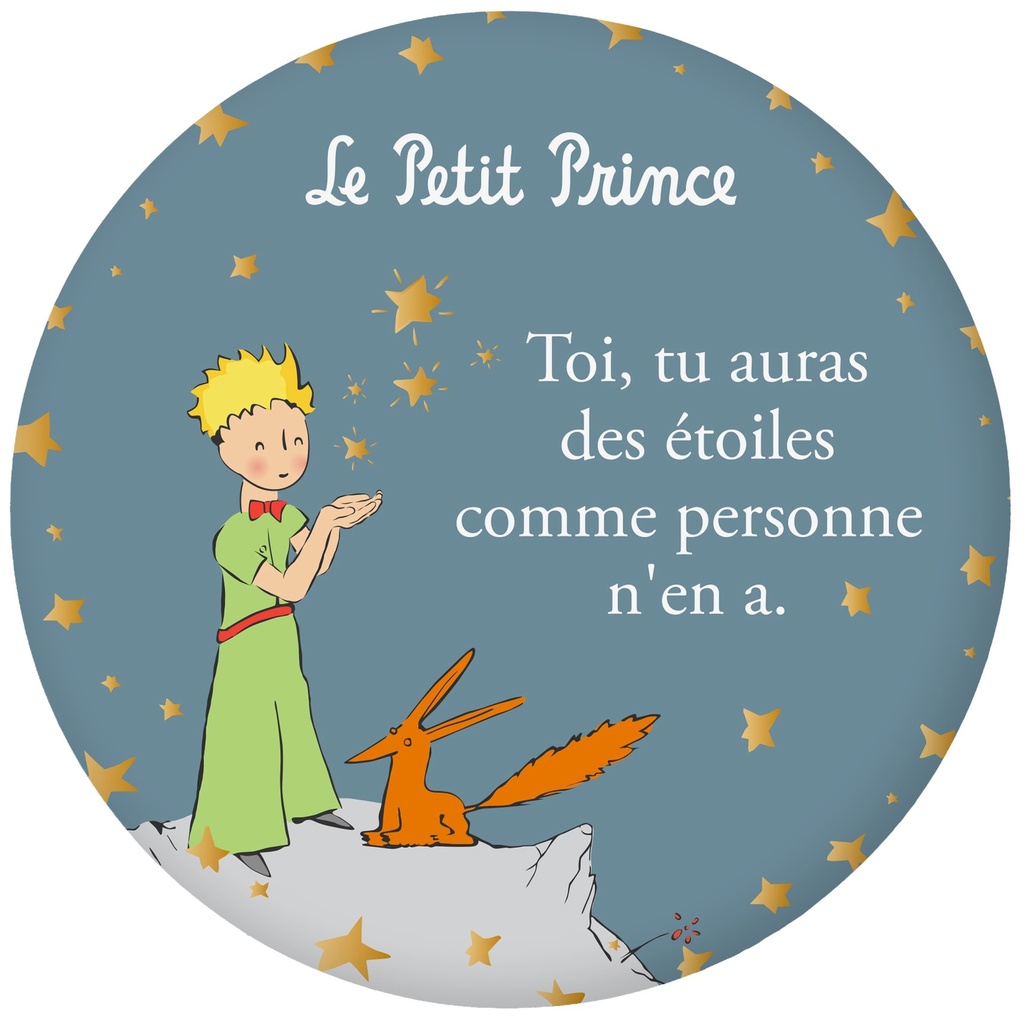 MAGNET ROND LE PETIT PRINCE ETOILES ET RENARD