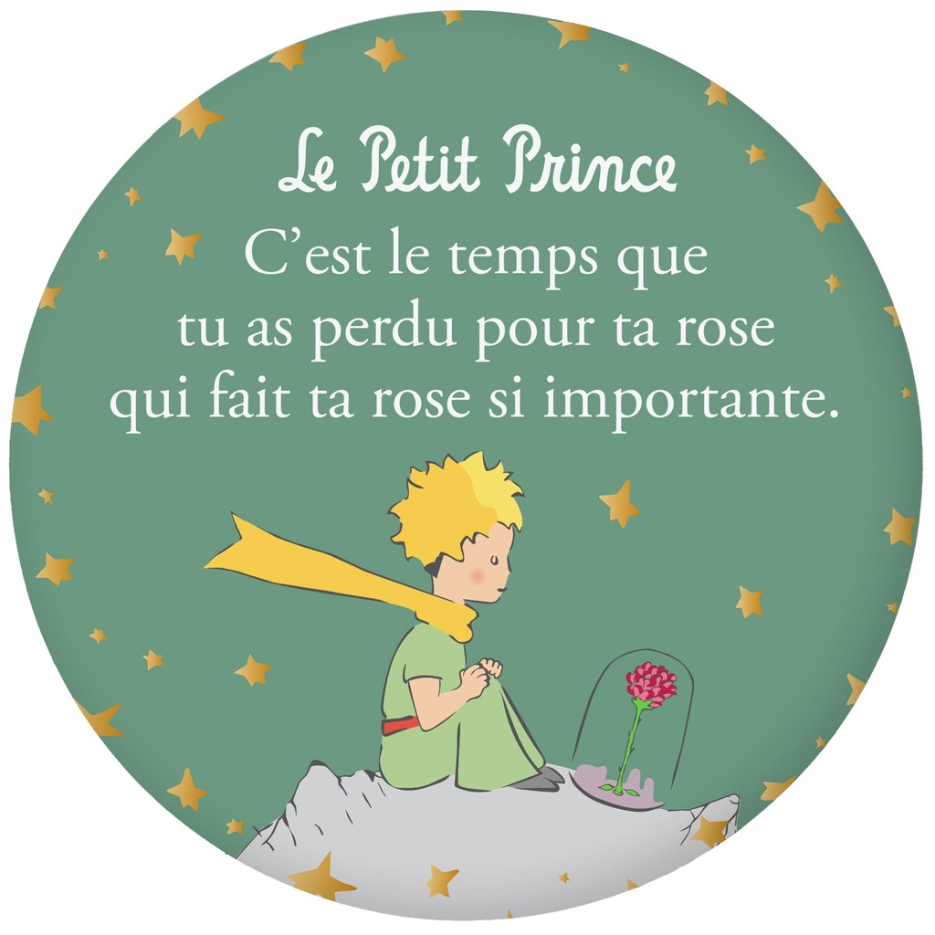 MAGNET ROND LE PETIT PRINCE ROSE