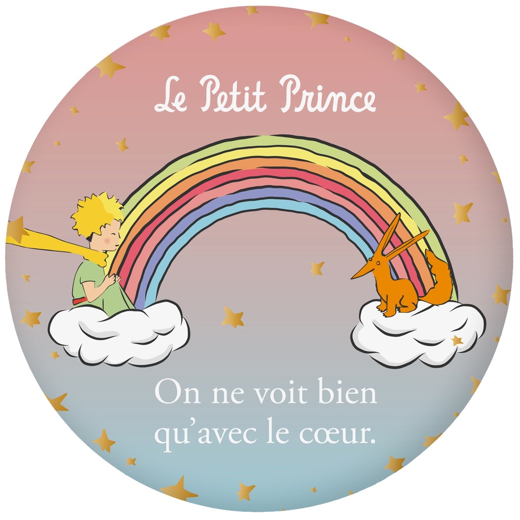 MAGNET ROND LE PETIT PRINCE DEGRADE ARC EN CIEL