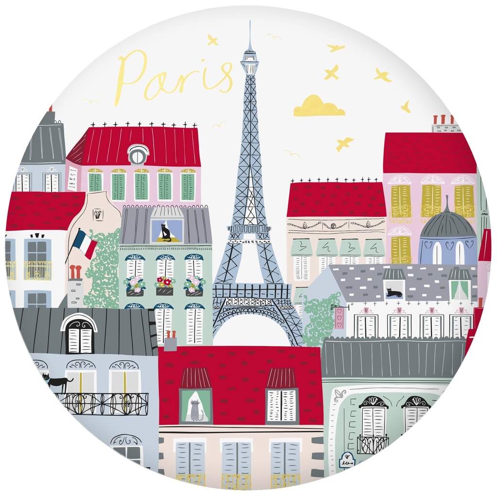 MAGNET ROND LE TOUT PARIS TOUR EIFFEL TOIT