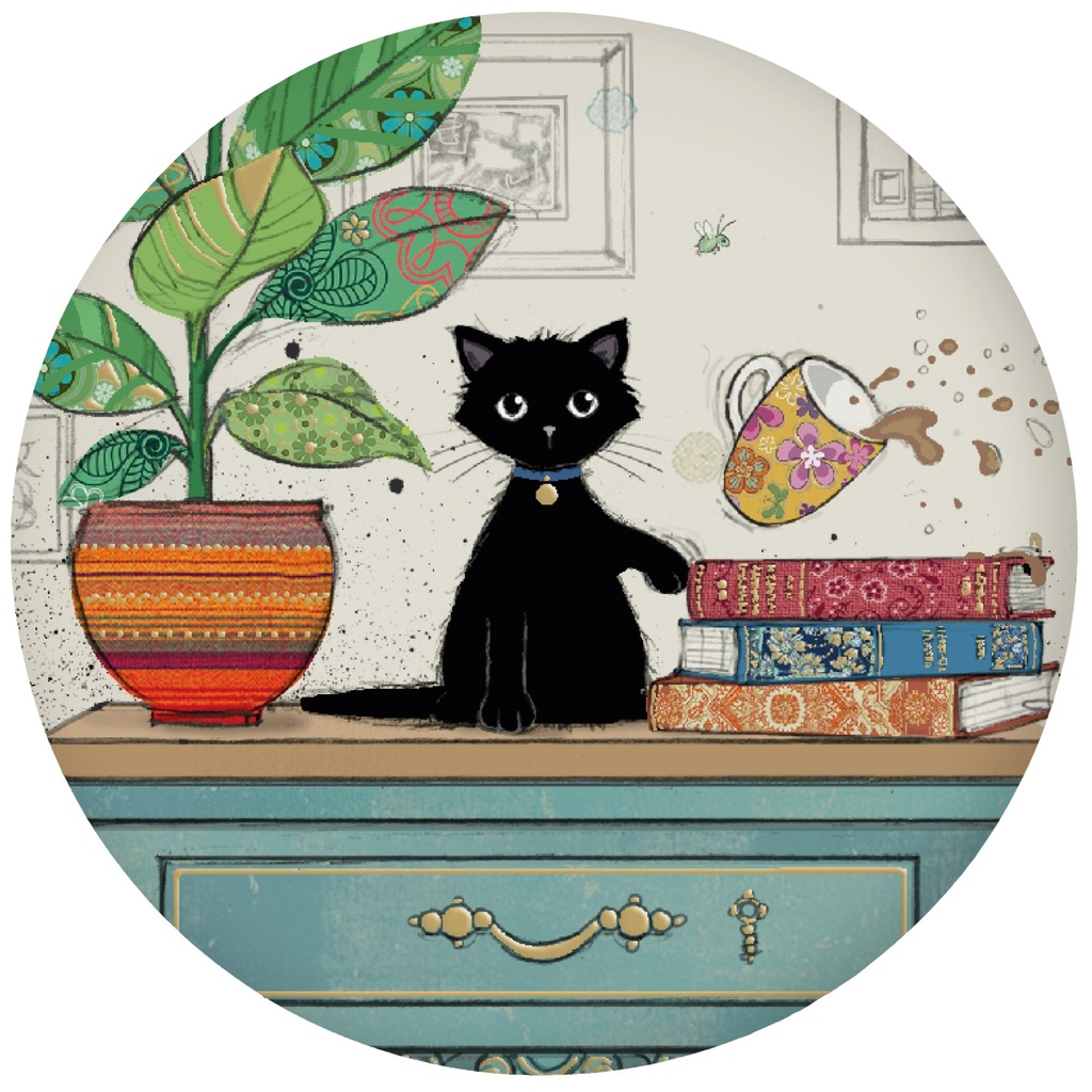 MAGNET ROND BUG ART CHATON BUREAU