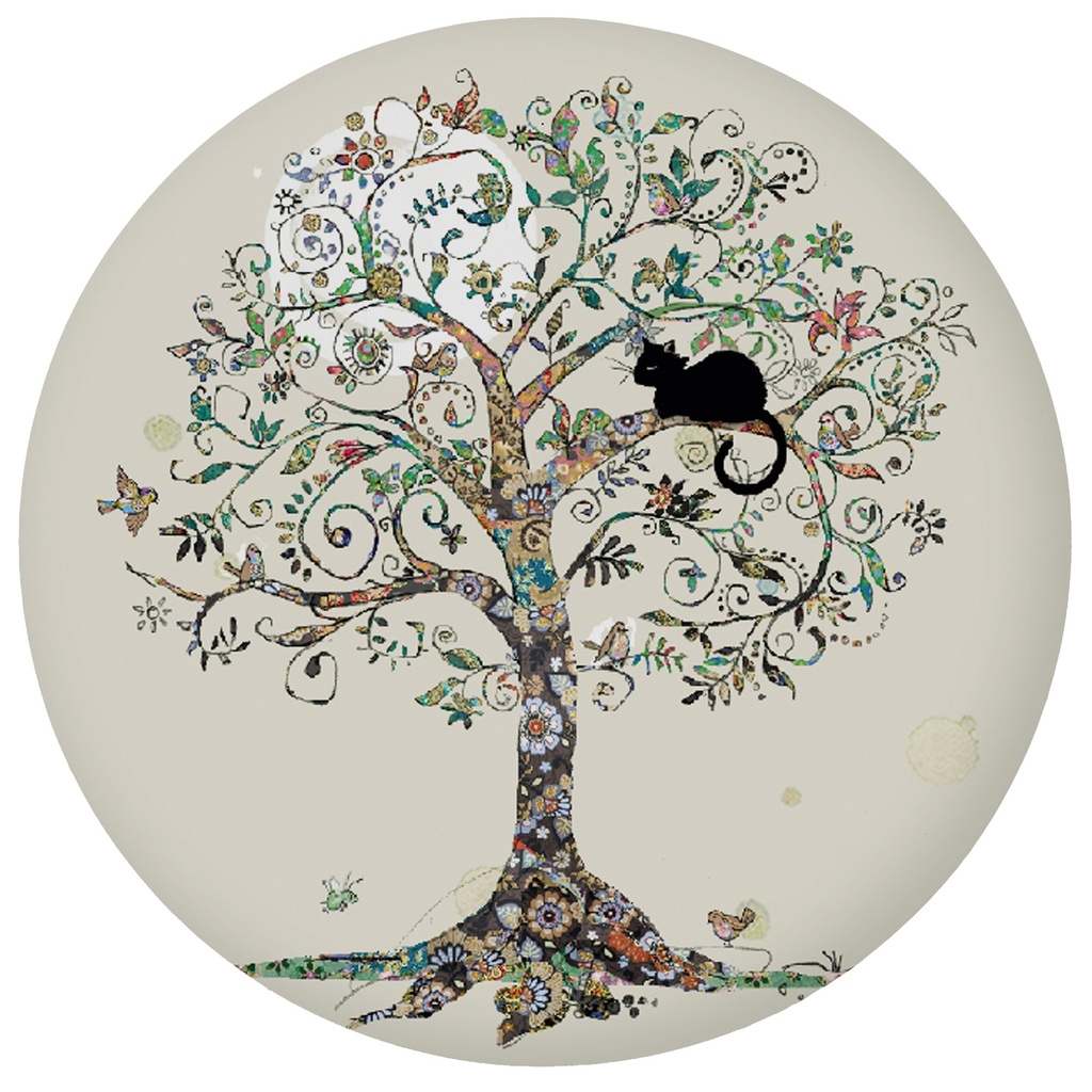 MAGNET ROND BUG ART CHAT ARBRE DE VIE