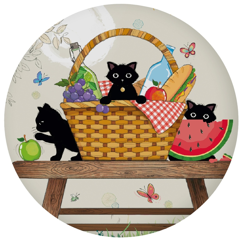 MAGNET ROND BUG ART CHATONS PIC NIC