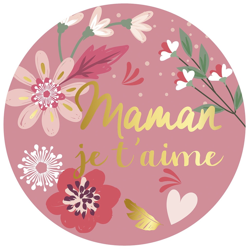 MAGNET ROND ESPRIT DES PLUMES ET DES FLEURS