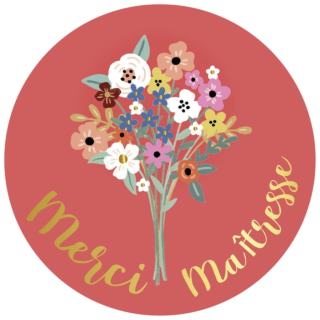 MAGNET ROND ESPRIT DES PLUMES ET DES FLEURS