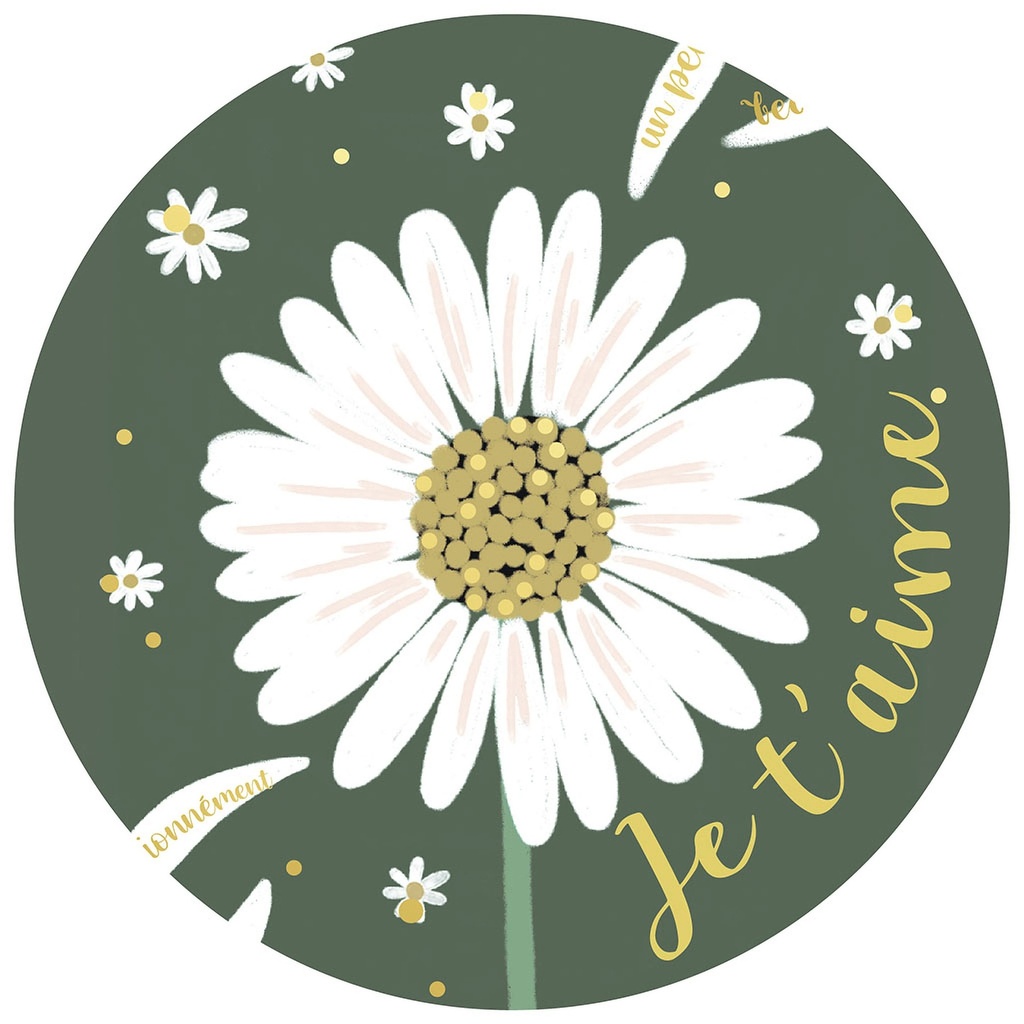 MAGNET ROND ESPRIT DES PLUMES ET DES FLEURS
