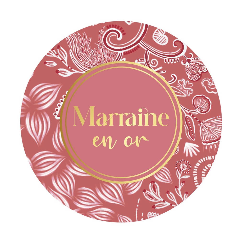 MAGNET ROND ESPRIT DES PLUMES ET DES FLEURS