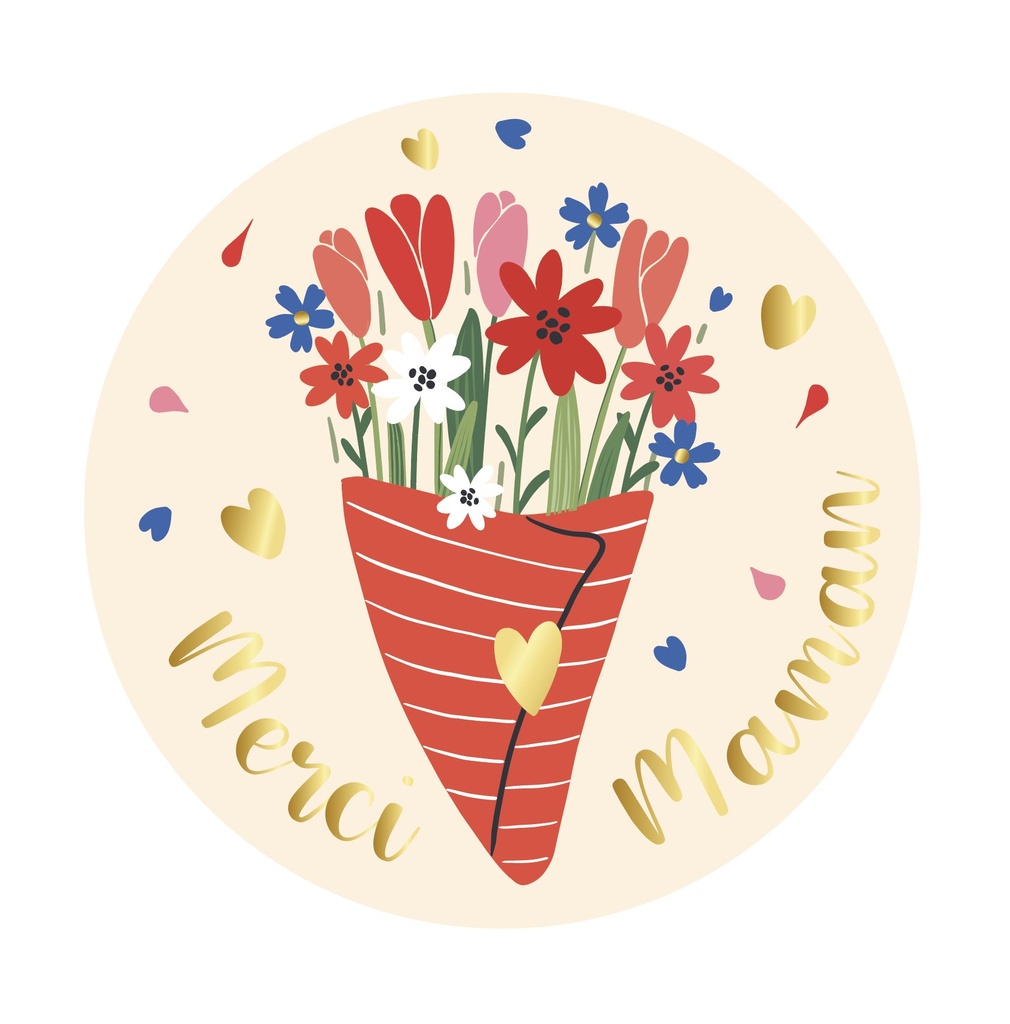 MAGNET ROND ESPRIT DES PLUMES ET DES FLEURS