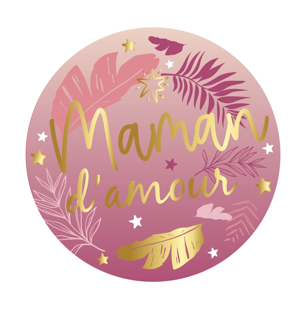 MAGNET ROND ESPRIT DES PLUMES ET DES FLEURS