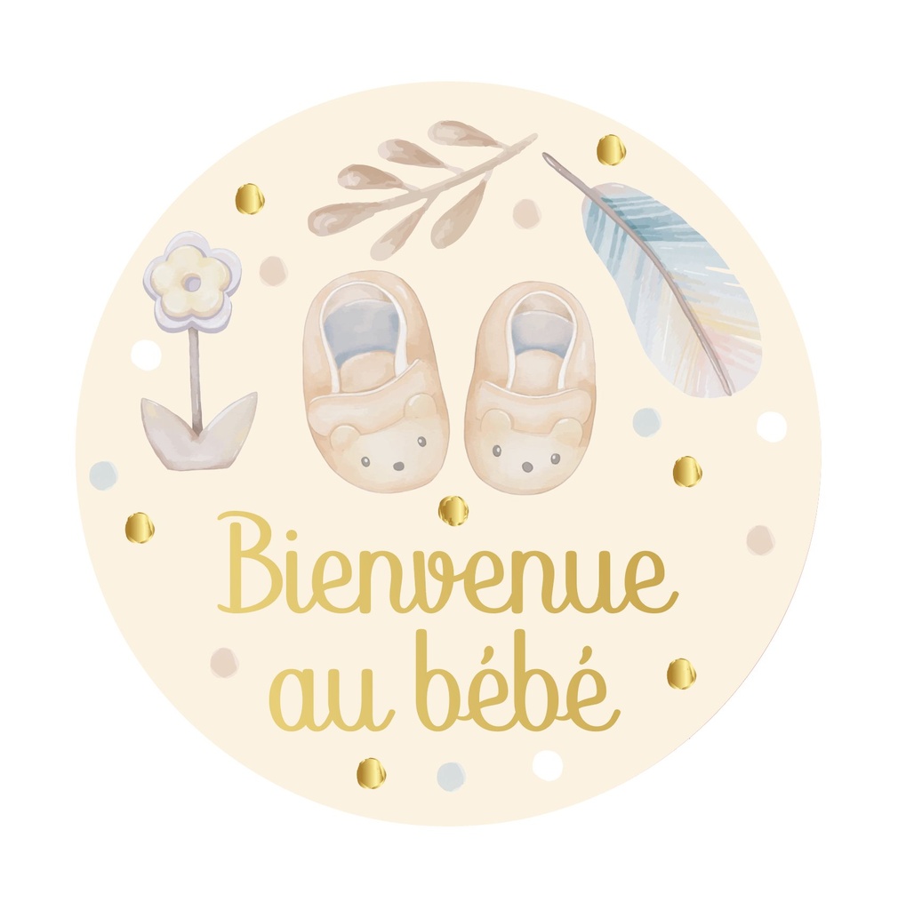 MAGNET ROND ESPRIT DES PLUMES ET DES FLEURS