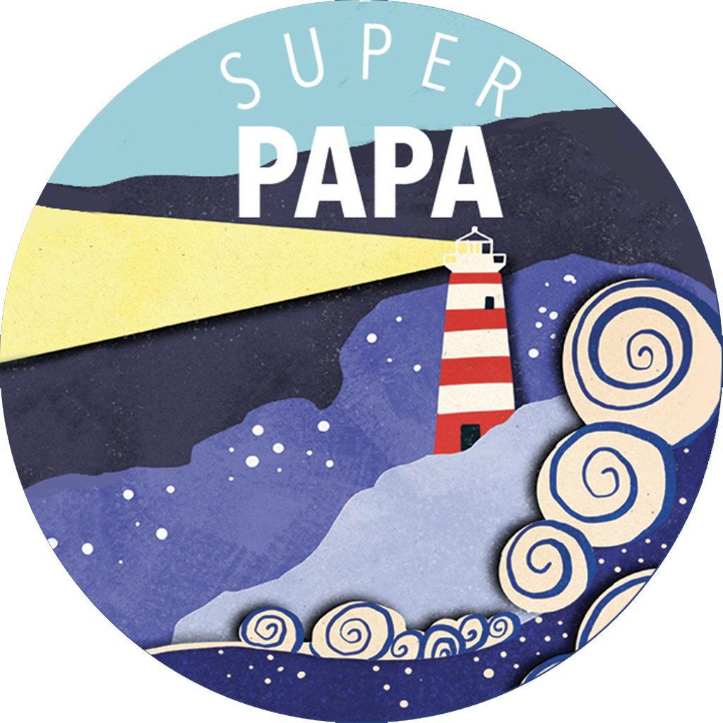 MAGNET ROND CAKE AND CRAYONS - SUPER PAPA