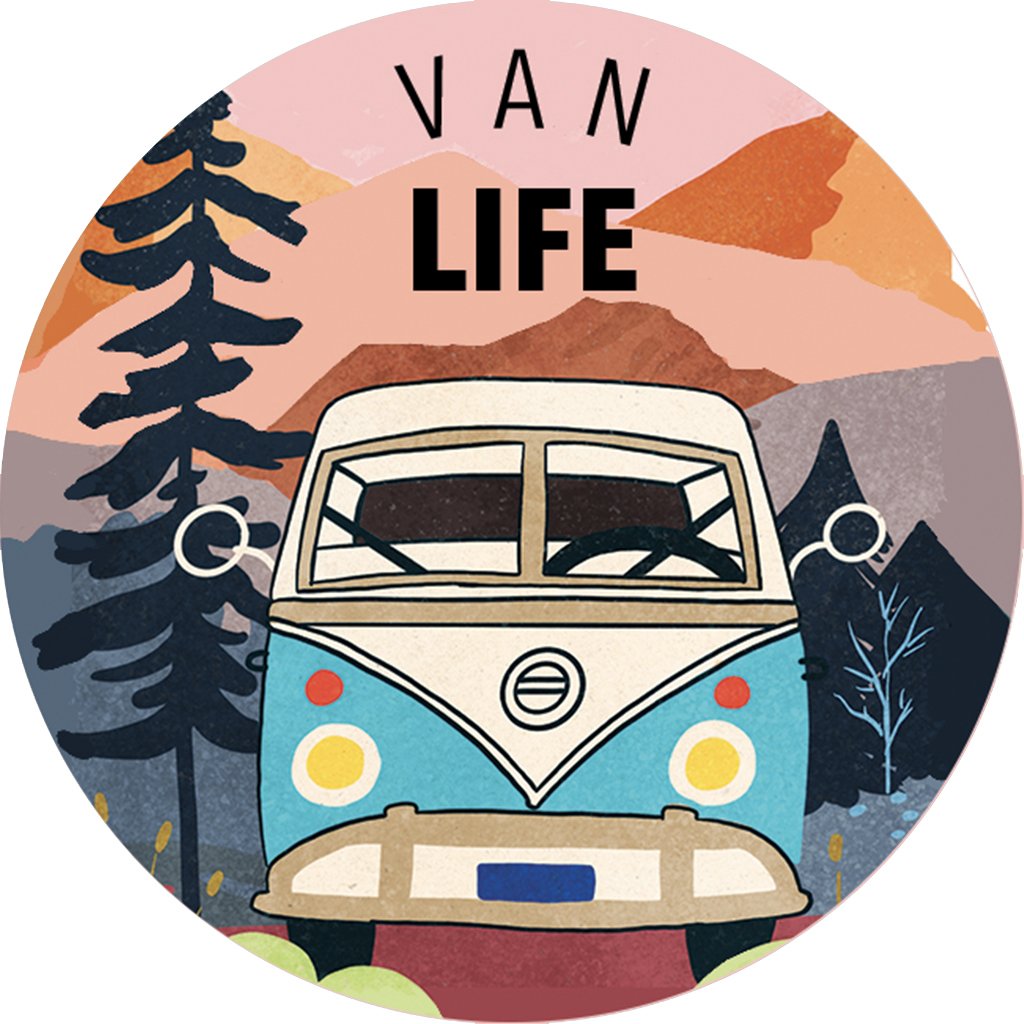 MAGNET ROND CAKE AND CRAYONS - VAN LIFE