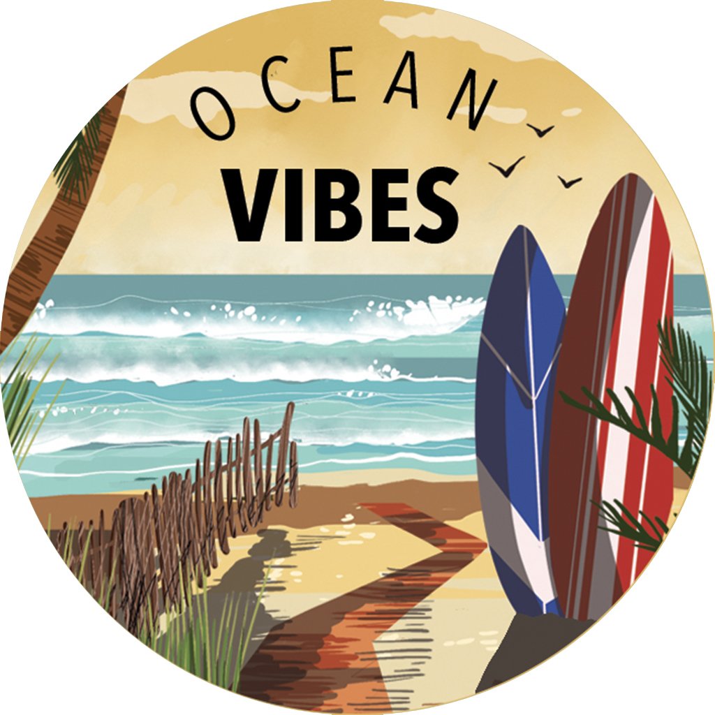 MAGNET ROND CAKE AND CRAYONS - OCEAN VIBES