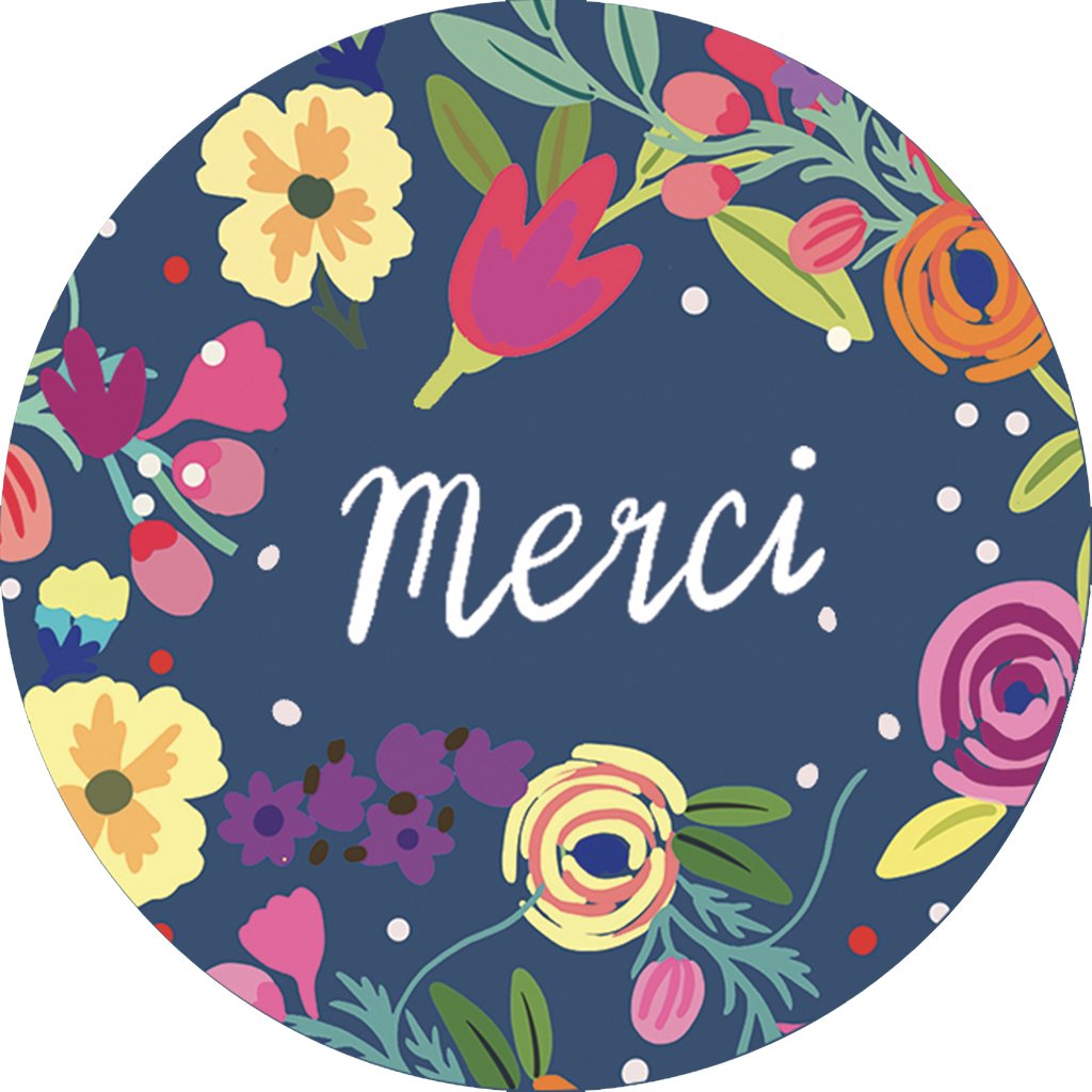 MAGNET ROND CAKE AND CRAYONS - MERCI