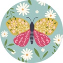 MAGNET ROND CAKE AND CRAYONS - PAPILLON