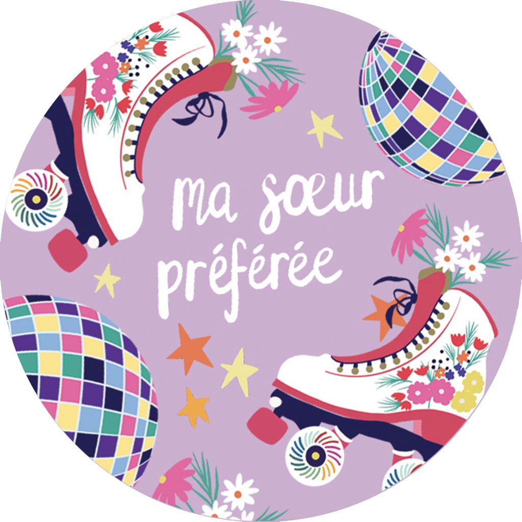 MAGNET ROND CAKE AND CRAYONS - SOEUR