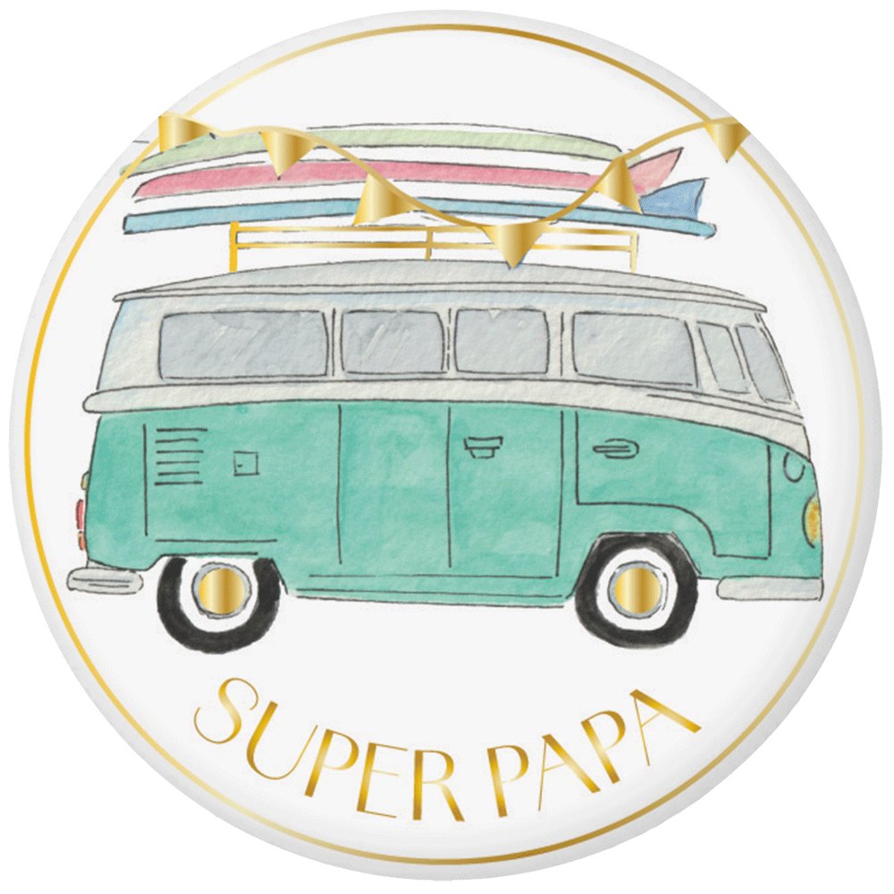 MAGNET ROND AQUARELLE - SUPER PAPA