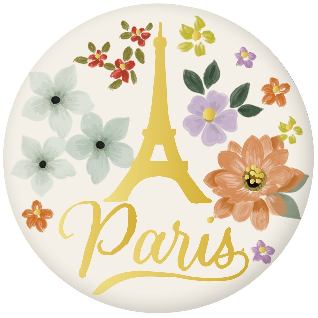 MAGNET ROND PARIS JE T ADORE FLEURS
