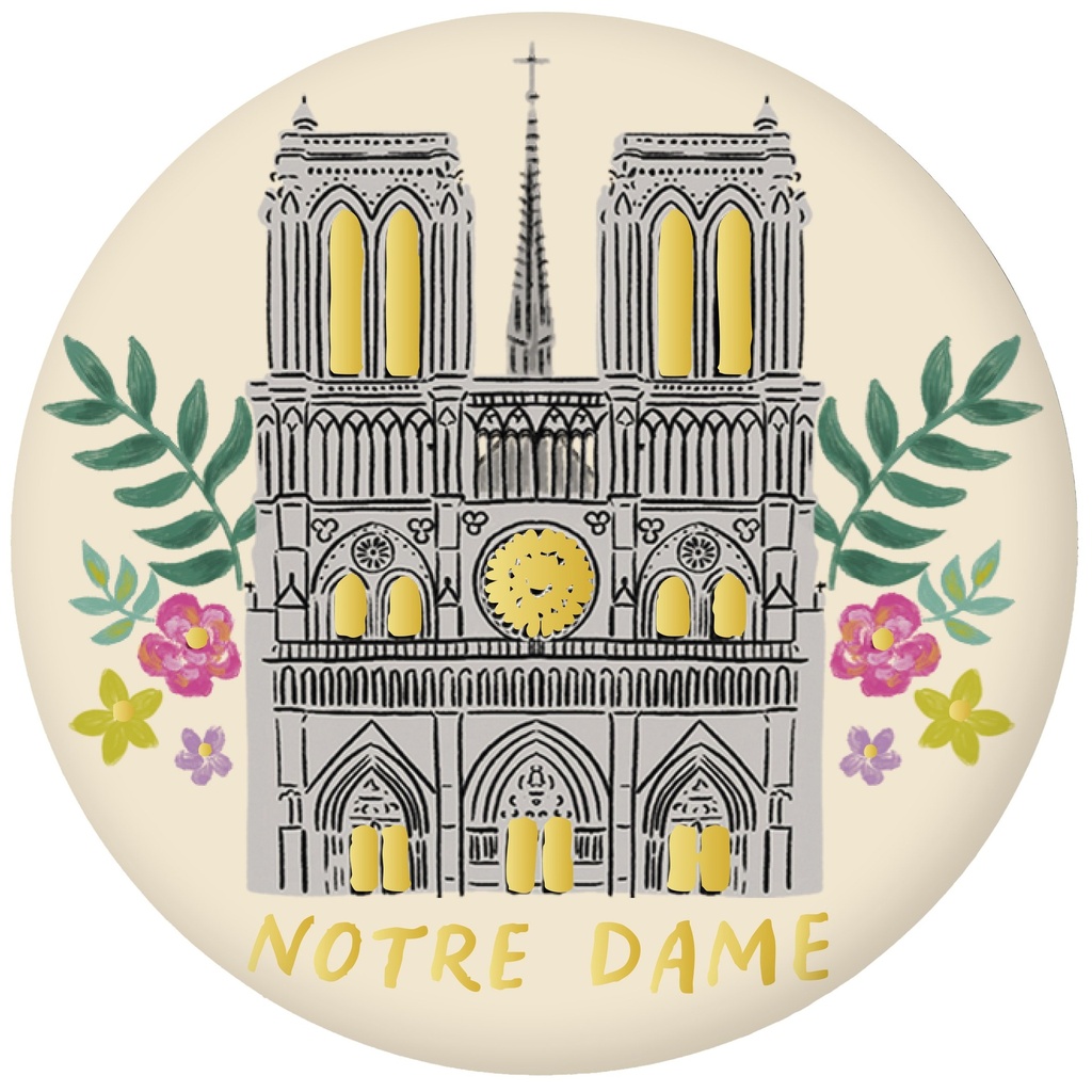 MAGNET ROND PARIS JE T ADORE NOTRE DAME