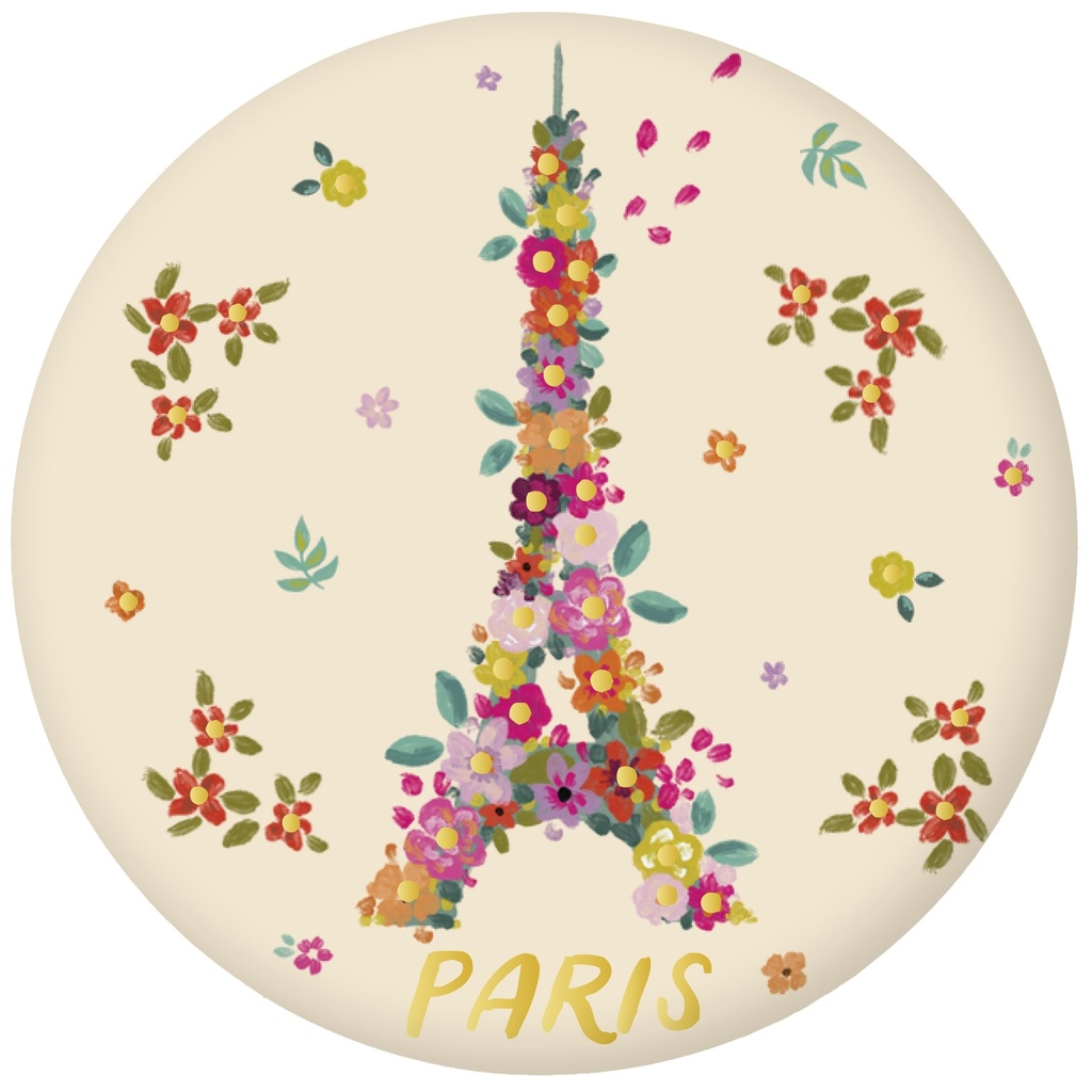 MAGNET ROND PARIS JE T ADORE TE FLEURIE