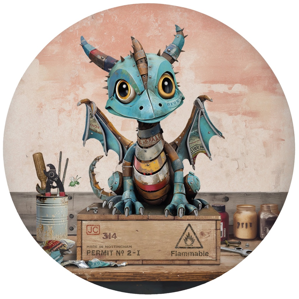 MAGNET ROND SCRAPS DRAGON