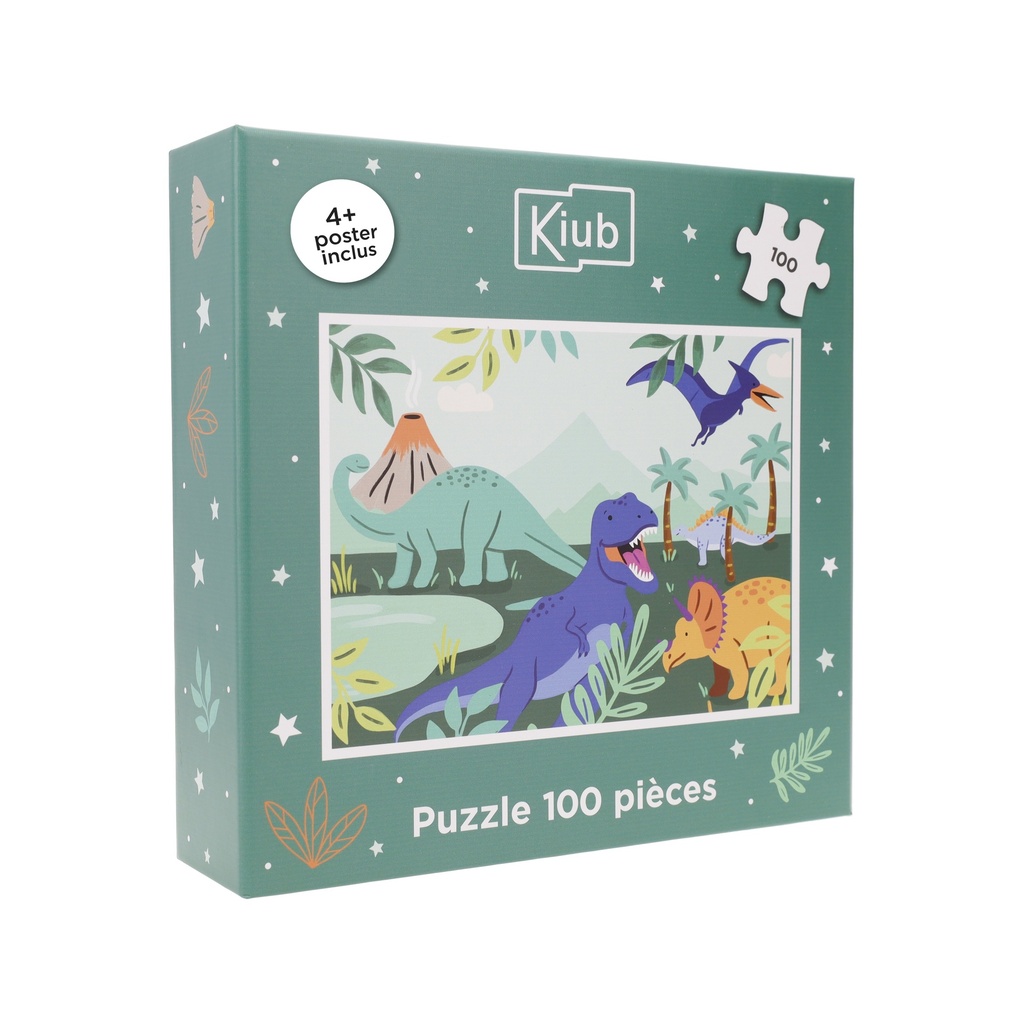 PUZZLE 100 PCS LES PETITS KIUB DINO