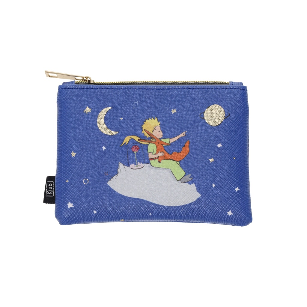 PORTE MONNAIE PU PLAT 10X14 CM LE PETIT PRINCE BLEU