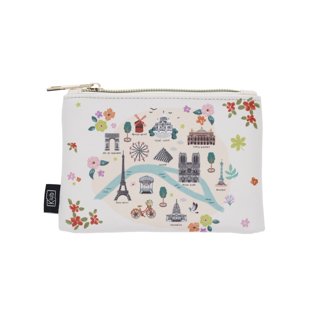 PORTE MONNAIE PU PLAT 10X14 CM PARIS JE T ADORE PLAN