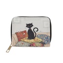 PORTE MONNAIE CARRE ZIPPE BUG ART CHAT ET COUSSINS