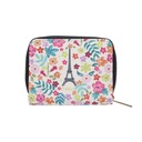 PORTE MONNAIE CARRE ZIPPE PARIS JE T ADORE FLEURS