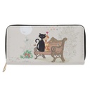 PORTE MONNAIE RECTANGULAIRE ZIPPE BUG ART COUPLE DE CHATS