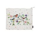 POCHETTE PLATE EN TISSU PORTFOLIO OISEAUX ARBRE