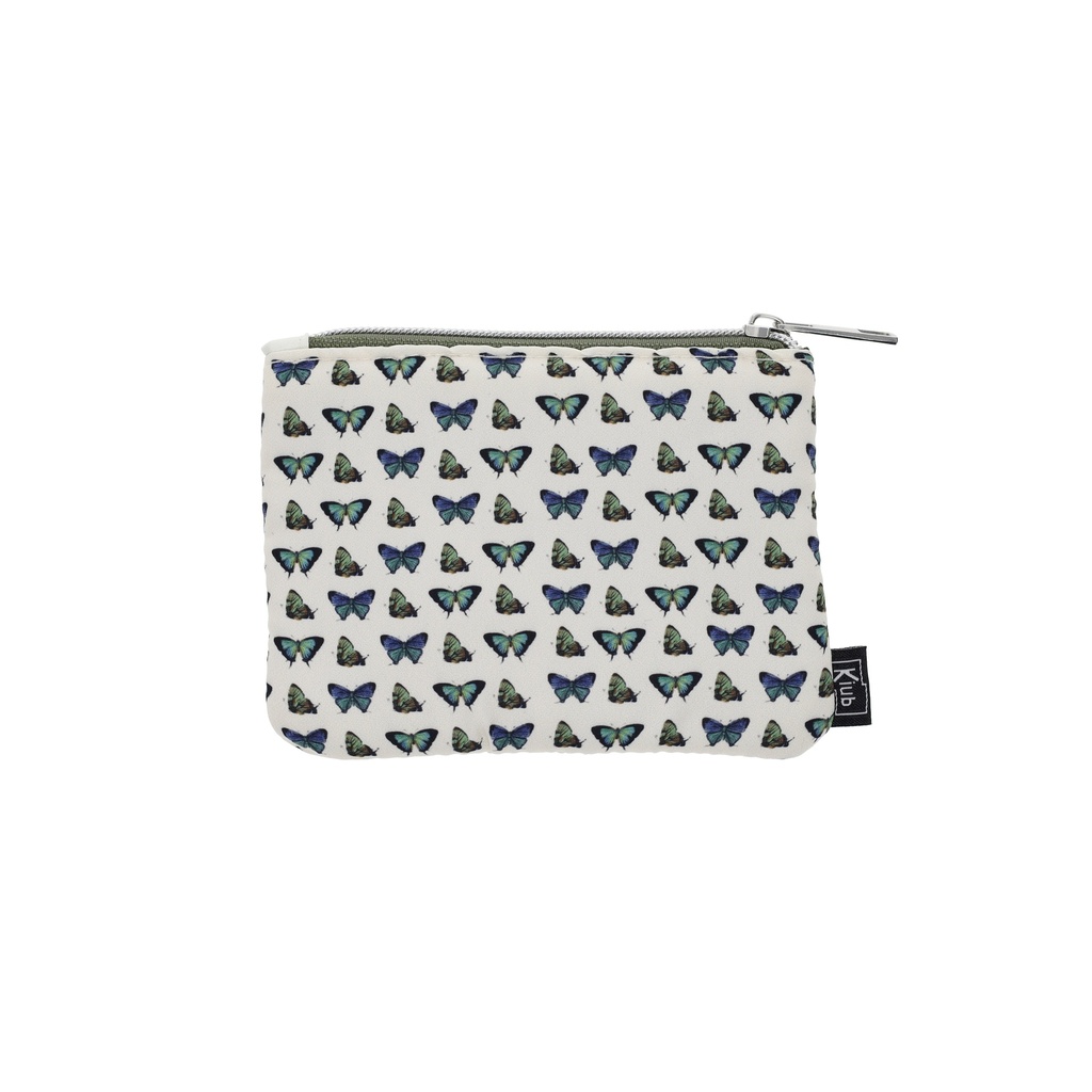 POCHETTE PLATE EN TISSU S ENCYCLOPEDIA PAPILLONS VERT
