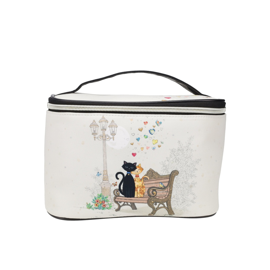 VANITY EN POLYCOTON AVEC LINING BUG ART COUPLE DE CHATS