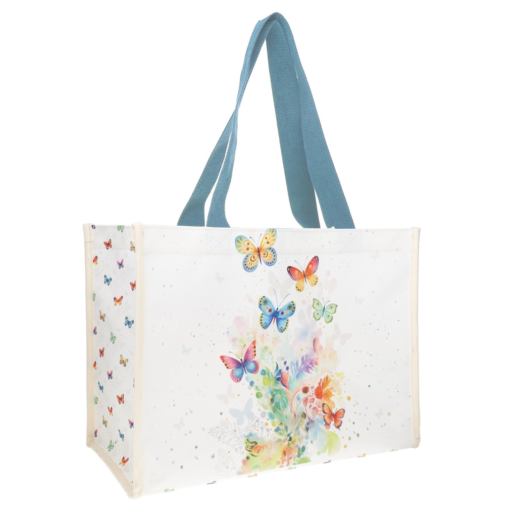 CABAS RECTANGULAIRE CANVAS 30 X 40 CM PORTFOLIO PAPILLONS