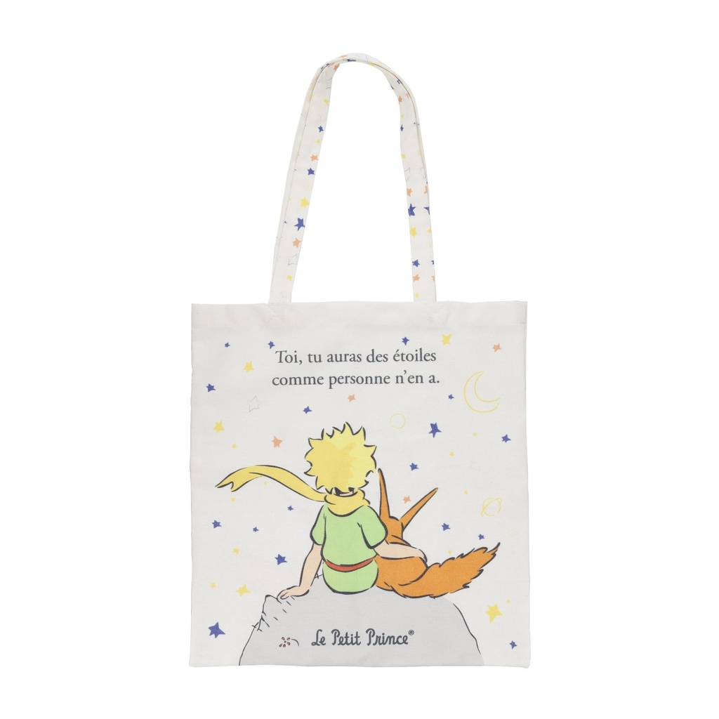 TOTE BAG EN CANVAS LE PETIT PRINCE BLANC RENARD