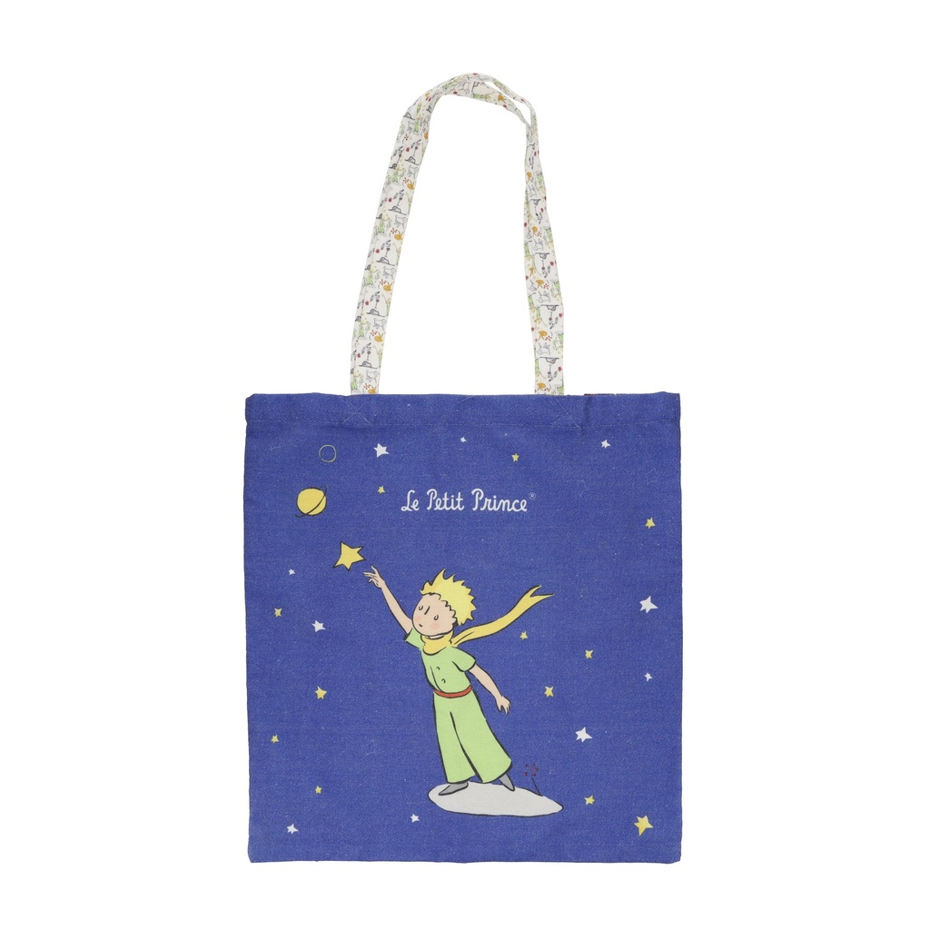 TOTE BAG EN CANVAS LE PETIT PRINCE BLEU LIBERTY
