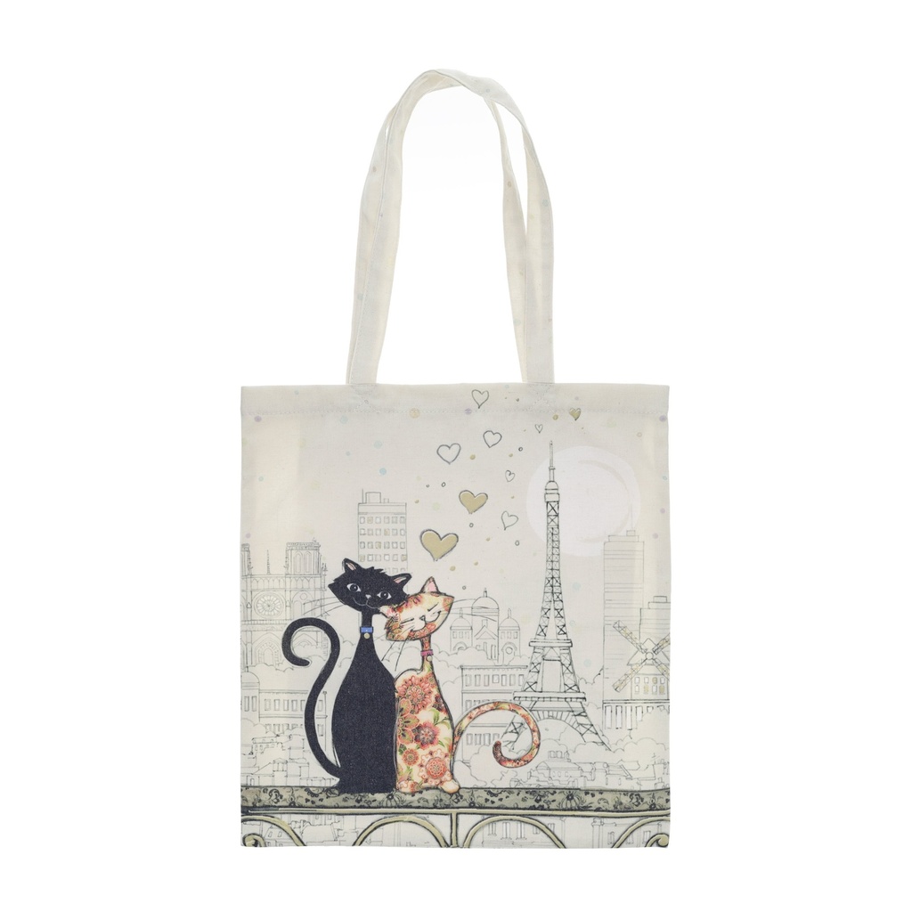 TOTE BAG EN CANVAS BUG ART PARIS AMOUREUX