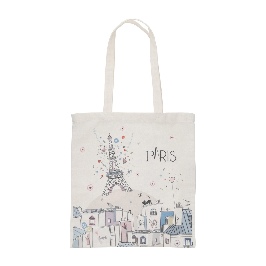 TOTE BAG EN CANVAS PARIS LA PARISIENNE TOIT