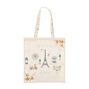 TOTE BAG EN CANVAS PARIS JE T ADORE BONJOUR