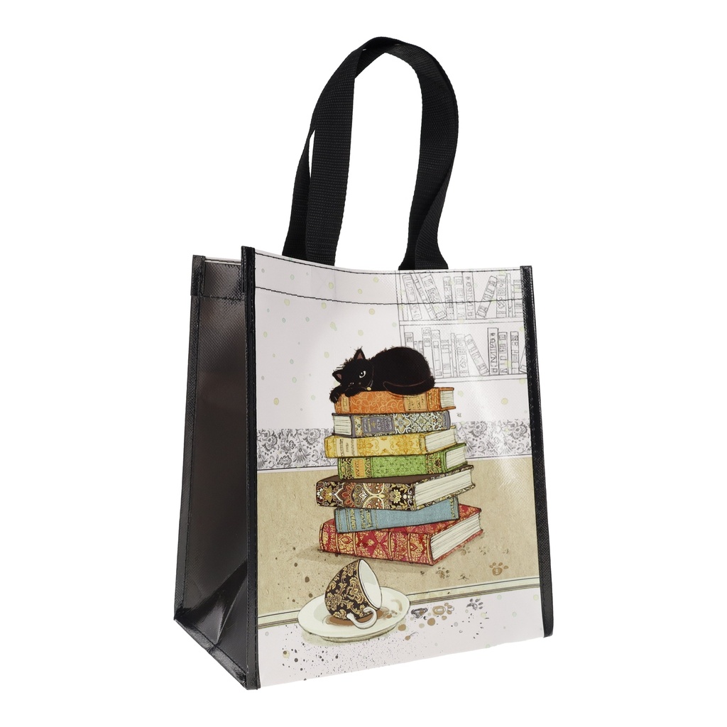 SAC CABAS EN PLASTIQUE RECYCLE BUG ART CHATON LIVRES