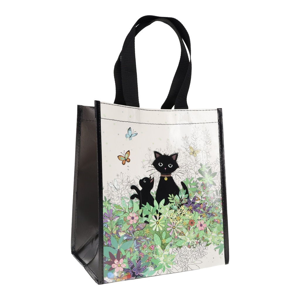 SAC CABAS EN PLASTIQUE RECYCLE BUG ART CHATON JARDIN