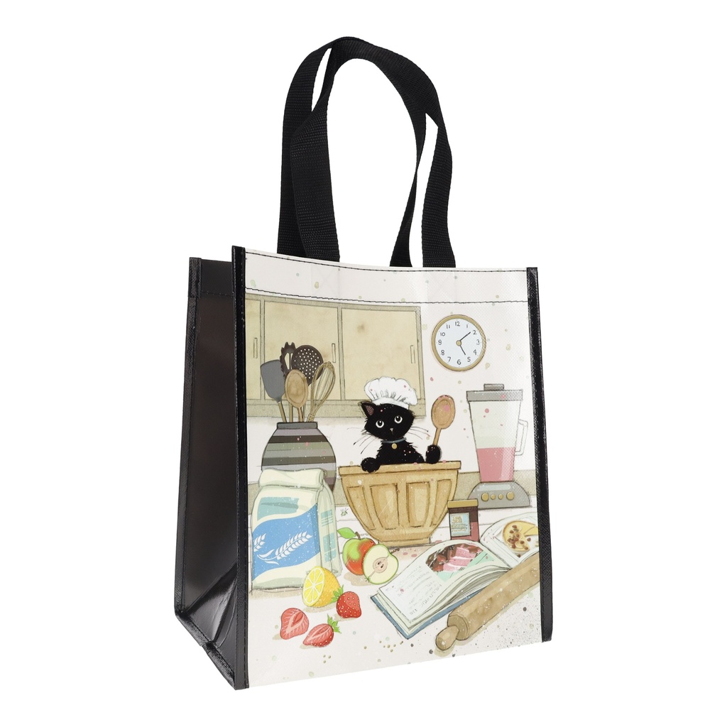 SAC CABAS EN PLASTIQUE RECYCLE BUG ART CHATON PATISSIER