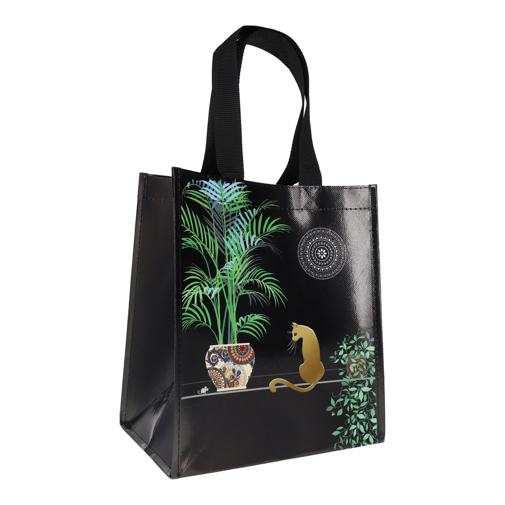 SAC CABAS EN PLASTIQUE RECYCLE BUG ART JEWELS CHAT PLANTES