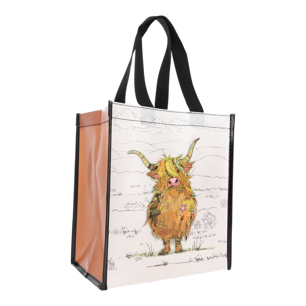 SAC CABAS EN PLASTIQUE RECYCLE KOOK VACHE ECOSSAISE