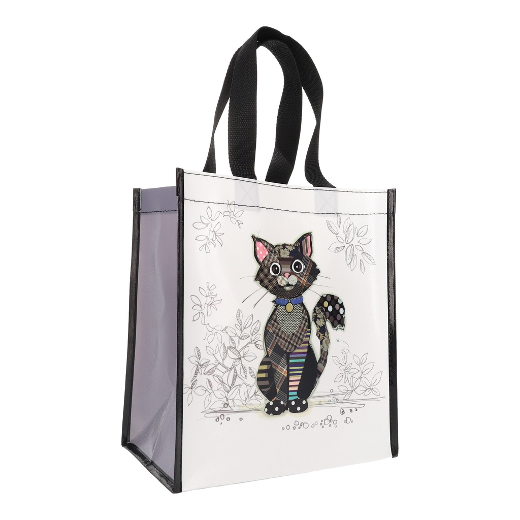 SAC CABAS EN PLASTIQUE RECYCLE KOOK CHAT NOIR