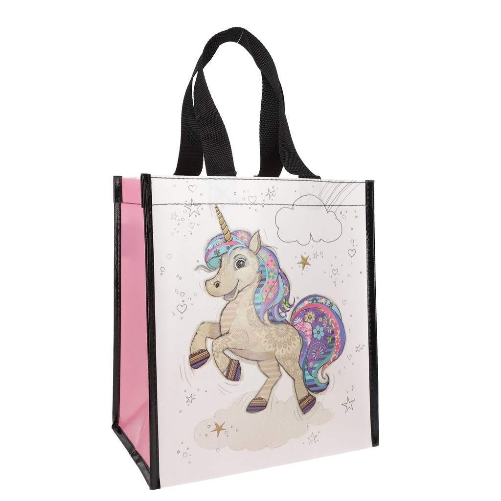 SAC CABAS EN PLASTIQUE RECYCLE KOOK LICORNE